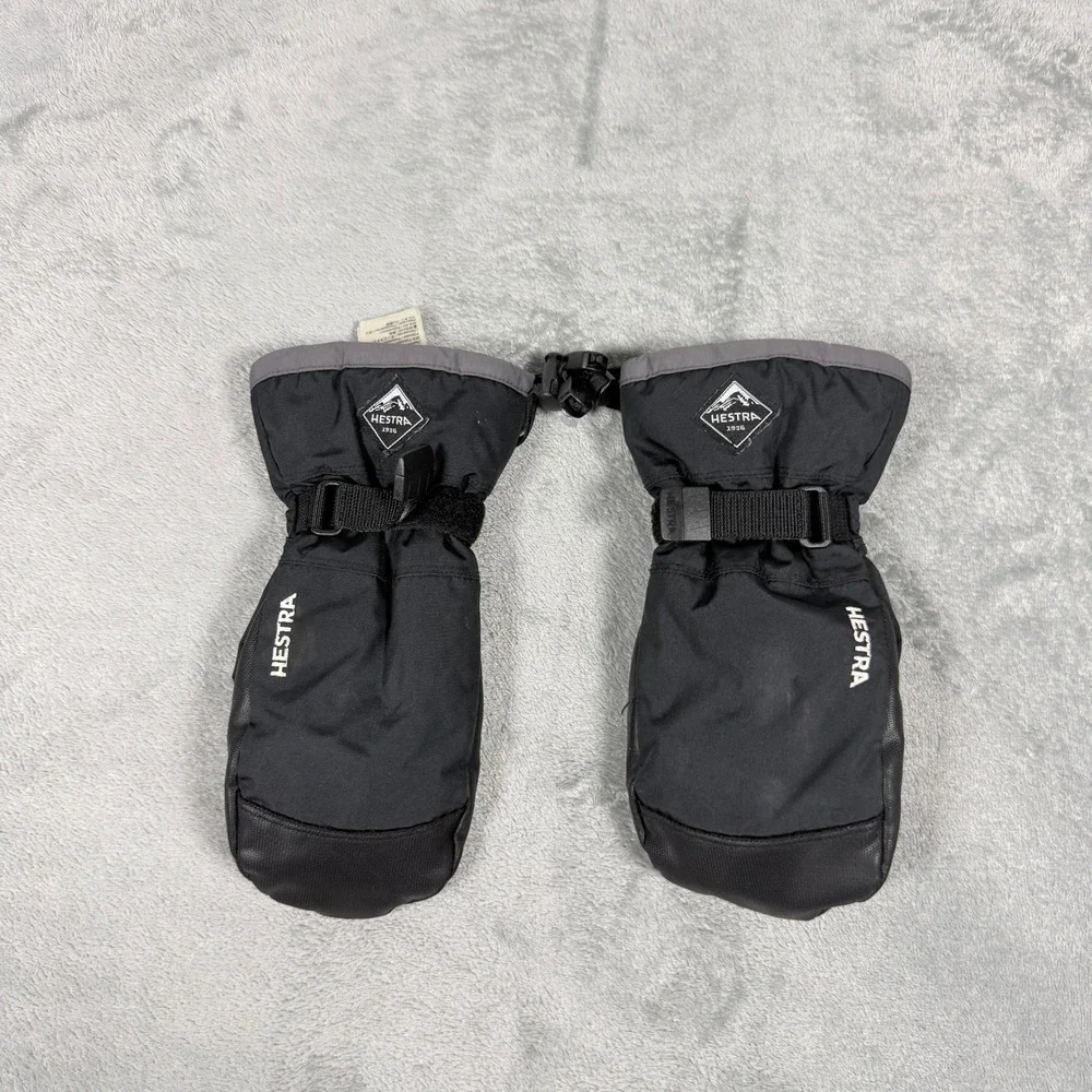 Hestra Kids Size 5 CZone Gauntlet Mittens Black Waterproof Winter Ski Gloves